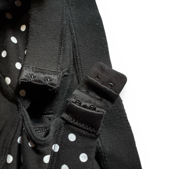 VSX Black & White Dotted Sports Bra Polka Dot Mesh Sporty Athletic Gym Top 36C - Picture 4 of 4